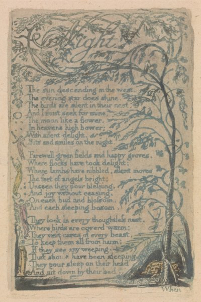 Lieder der Unschuld und der Erfahrung, Platte 30, Nacht (Bentley 20) von William Blake